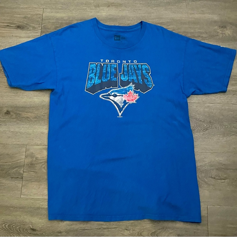Toronto Blue jays new era Graphic blue baseball T shirt size large L